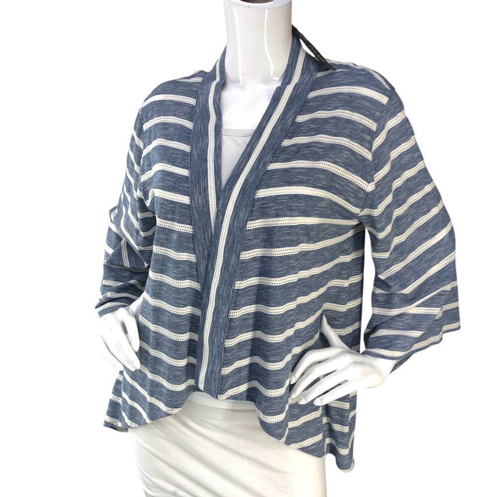 Kozan Womens Size S Cardigan Kendall Bolero Striped Long Sleeve Blue BRAND NEW